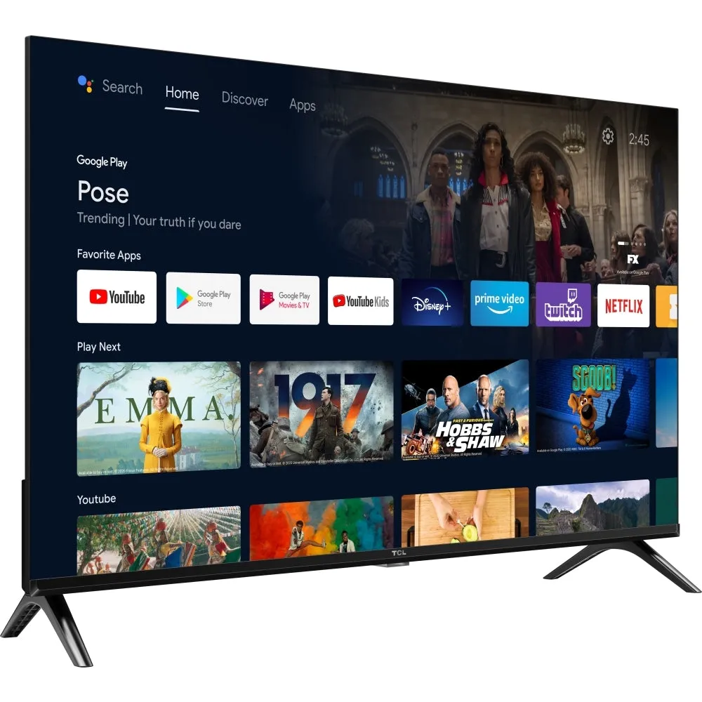 TCL 32S5400AFK 32 Inch S54K Frameless Full HD HDR Smart Android TV 2024