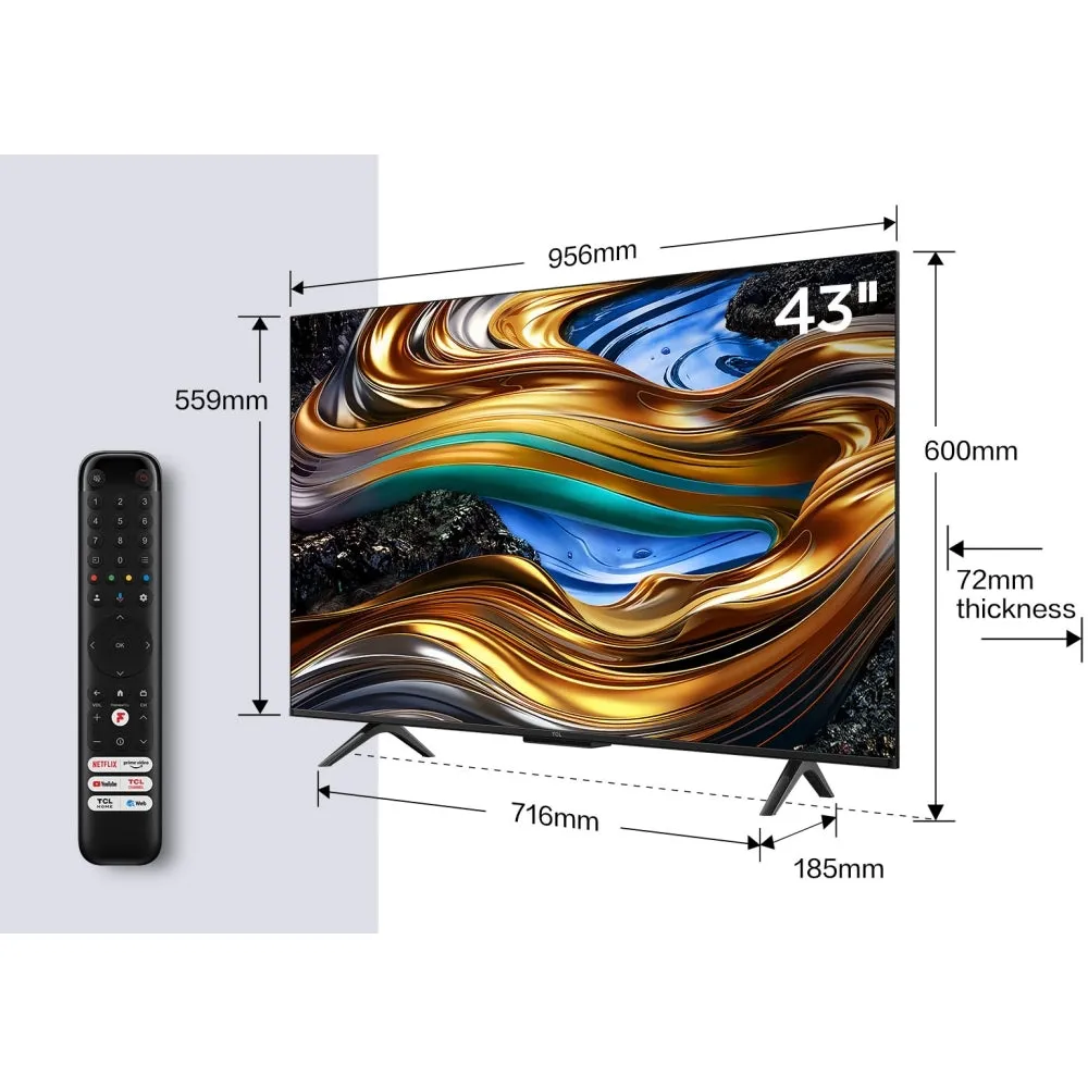 TCL 43P755K 43 Inch P755K 4K UHD HDR LED Smart Android TV 2024