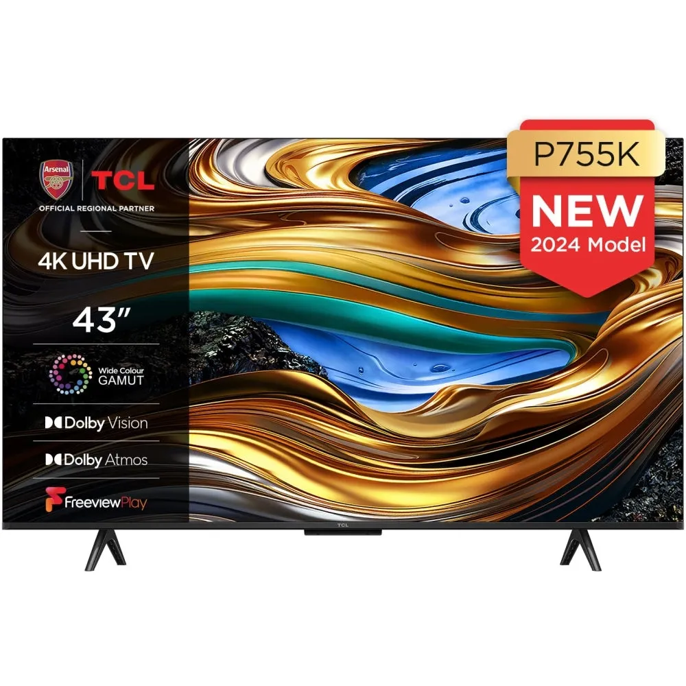 TCL 43P755K 43 Inch P755K 4K UHD HDR LED Smart Android TV 2024