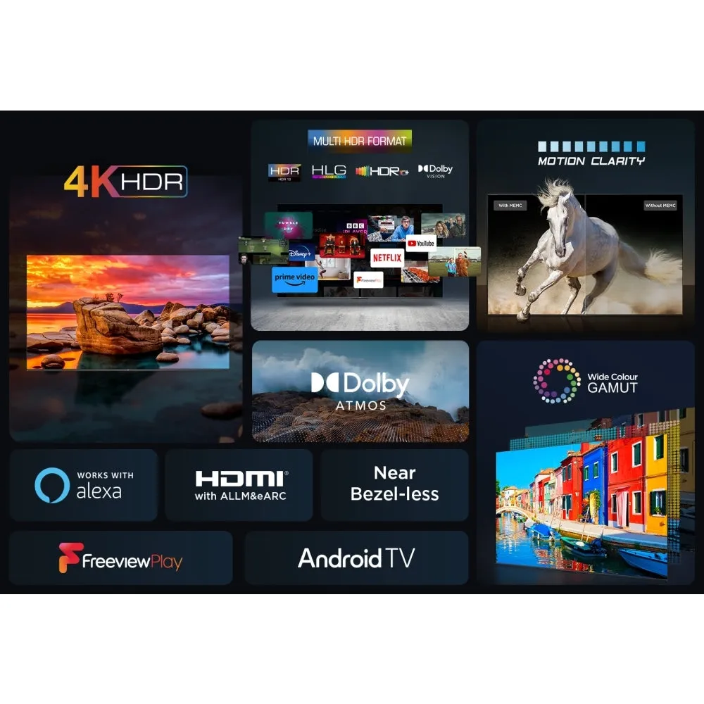 TCL 43P755K 43 Inch P755K 4K UHD HDR LED Smart Android TV 2024