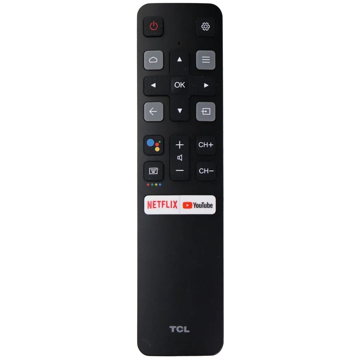 TCL Remote Control (RC802V FNR1) with Netflix and YouTube Keys - Black
