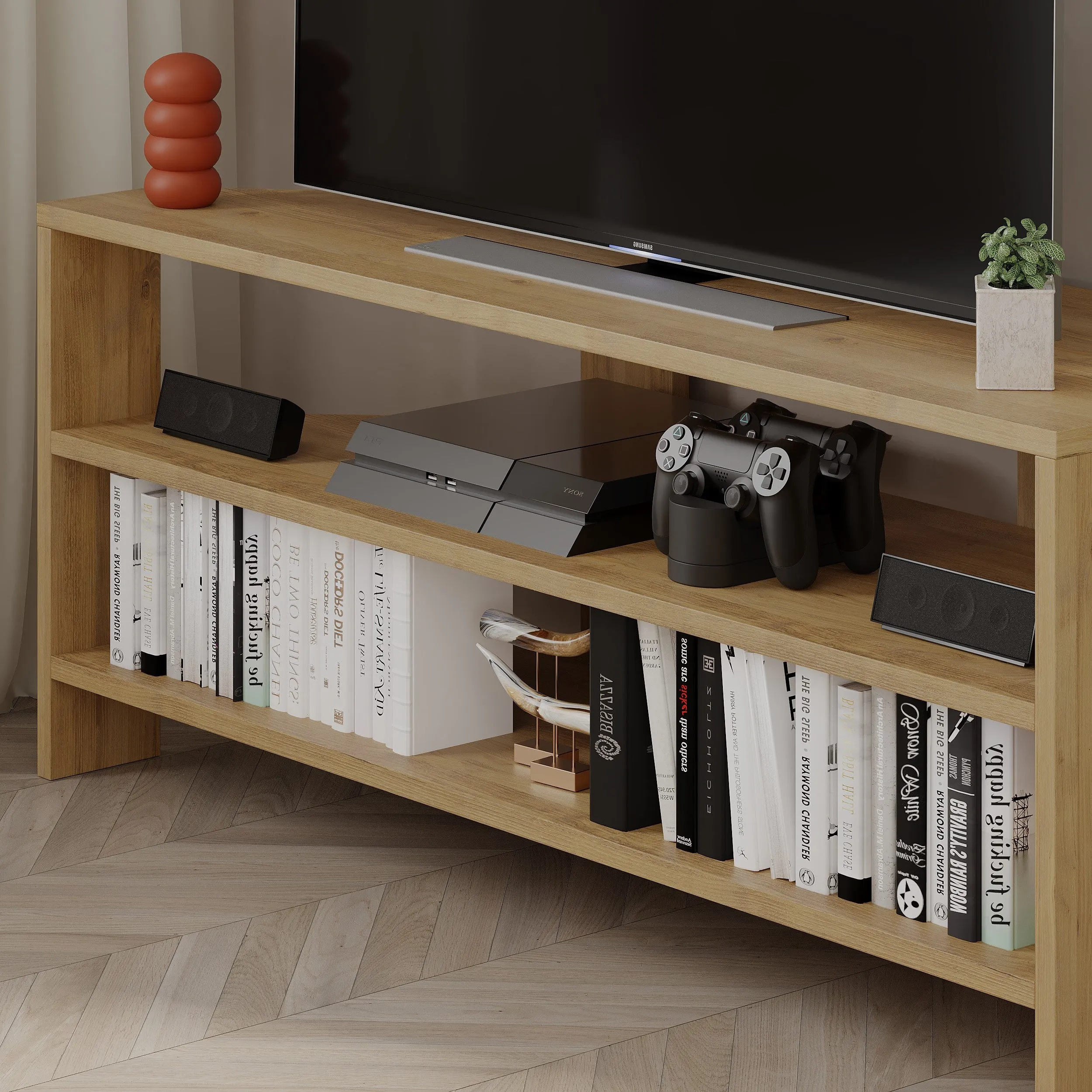 Thales Corner Modern TV Stand Multimedia Centre Corner 110cm