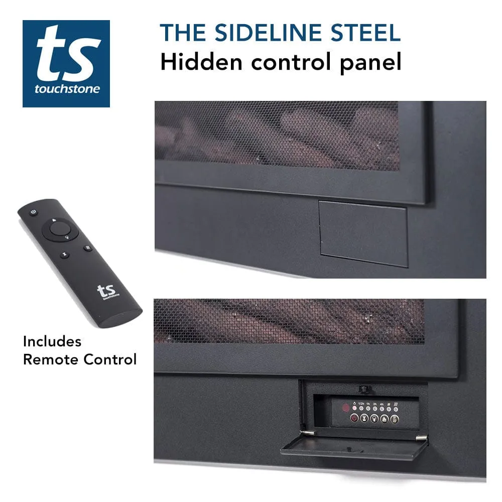 The Sideline Steel Mesh Screen Non Reflective 60 Inch Recessed Electric Fireplace 80047