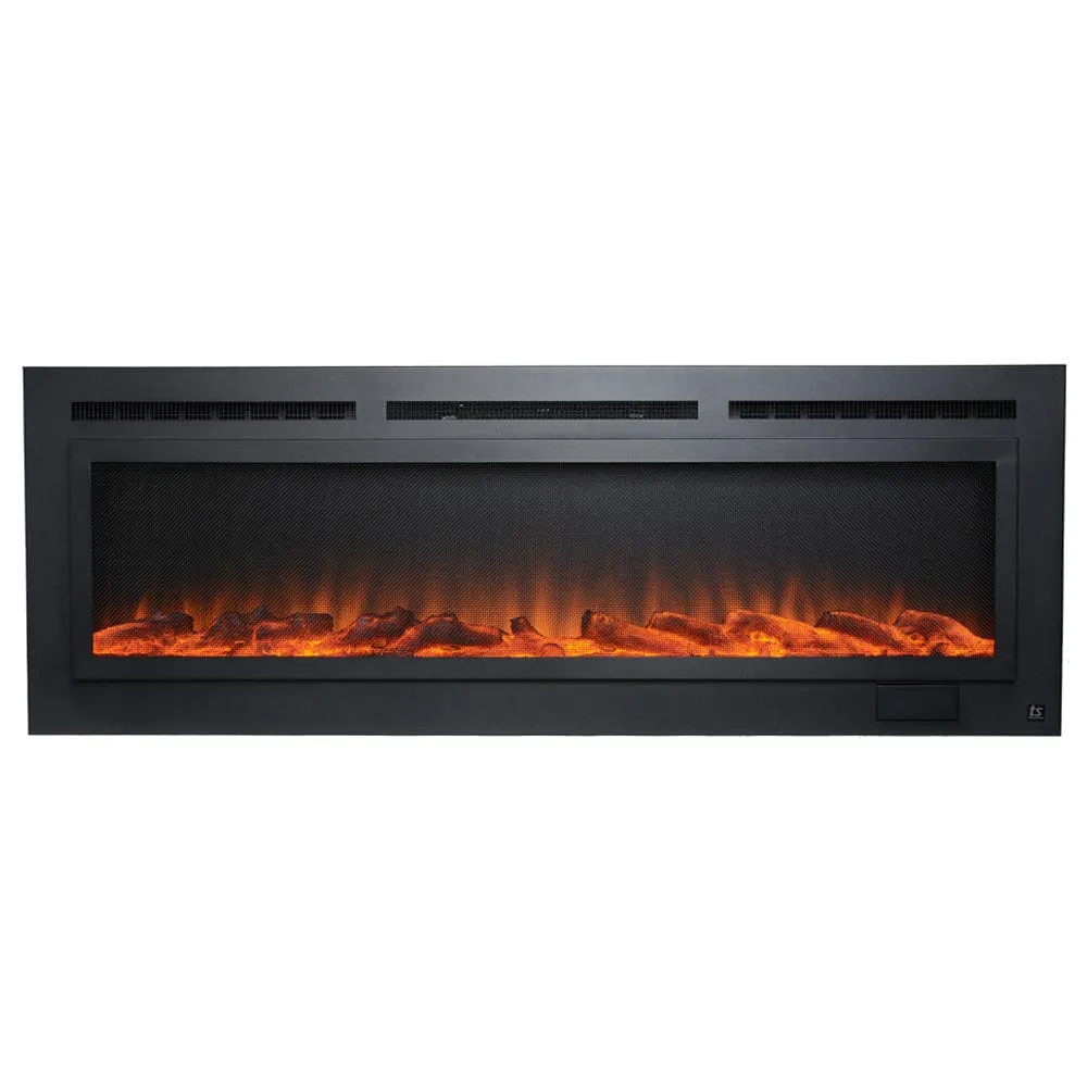 The Sideline Steel Mesh Screen Non Reflective 60 Inch Recessed Electric Fireplace 80047