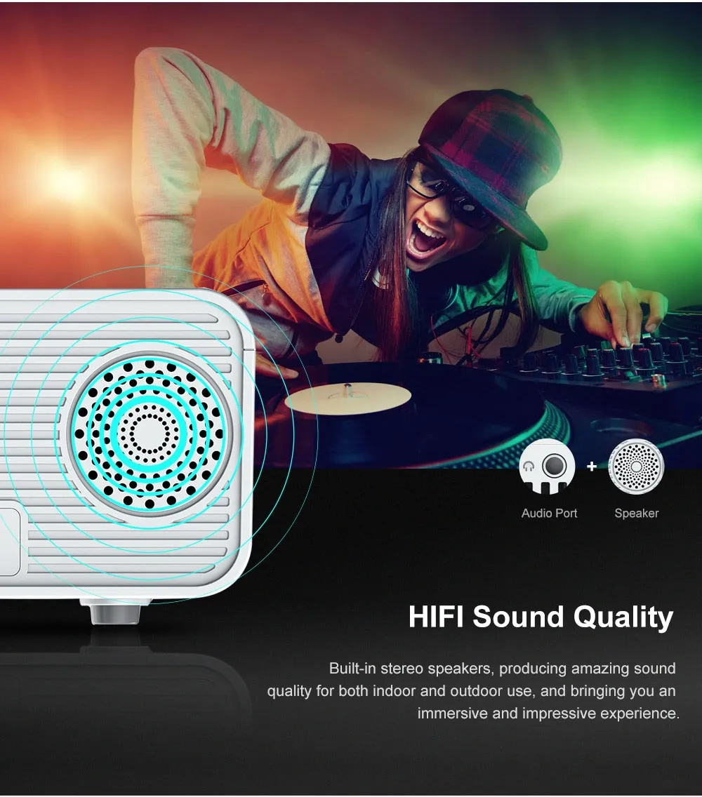 ThundeaL HD Mini Projector TD90 Native 1280 x 720P LED WiFi Projector Home Theater Cinema 3D Smart 2K 4K Video Movie Proyector