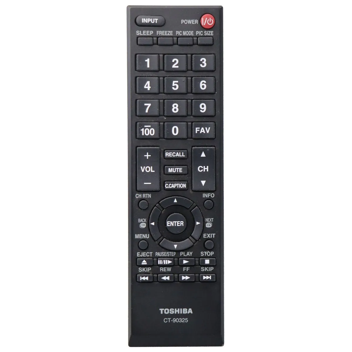 Toshiba Remote Control (CT-90325) for Select Toshiba TVs - Black