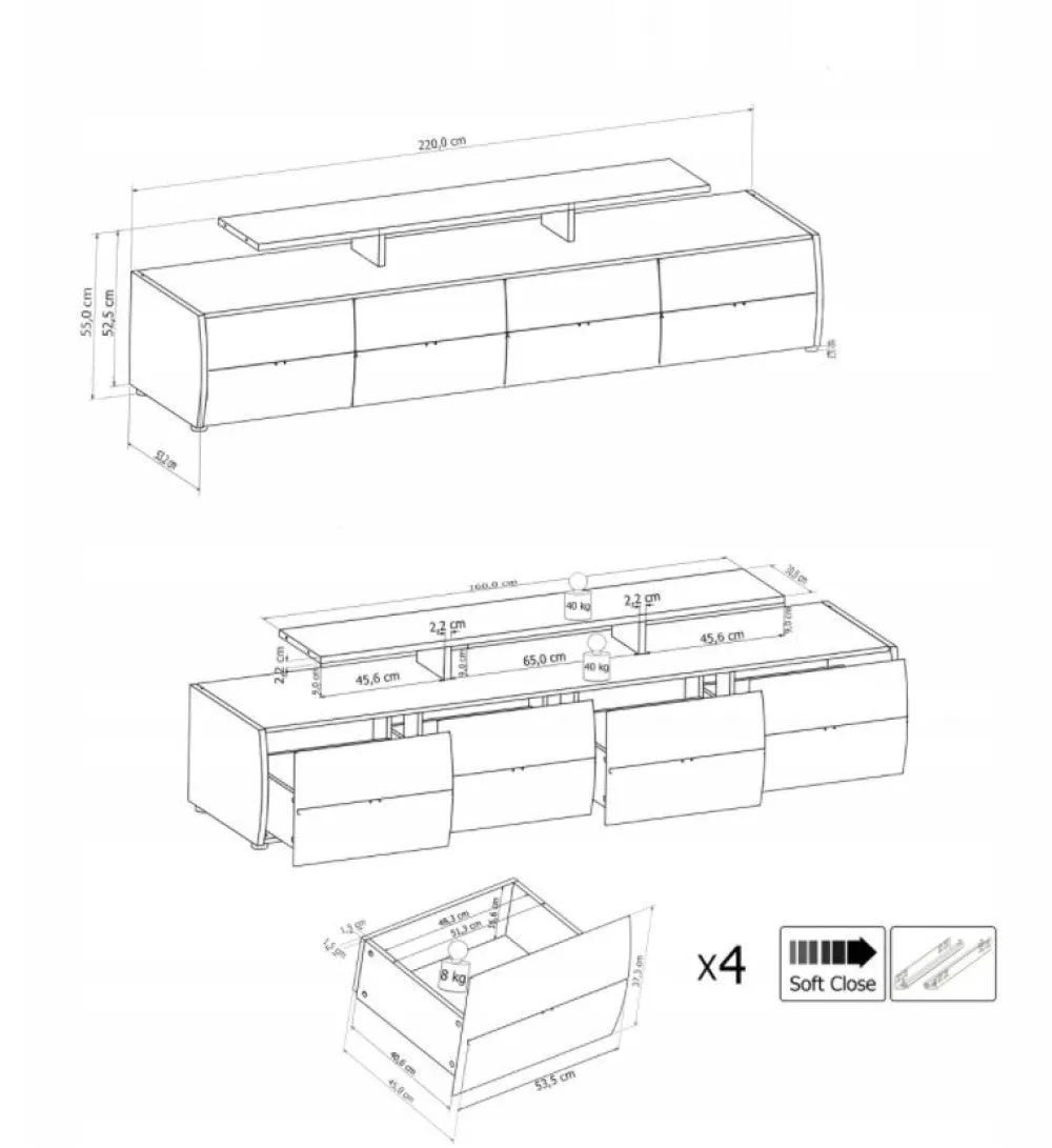 Trendy Entertainment Unit For TVs Up To 70"