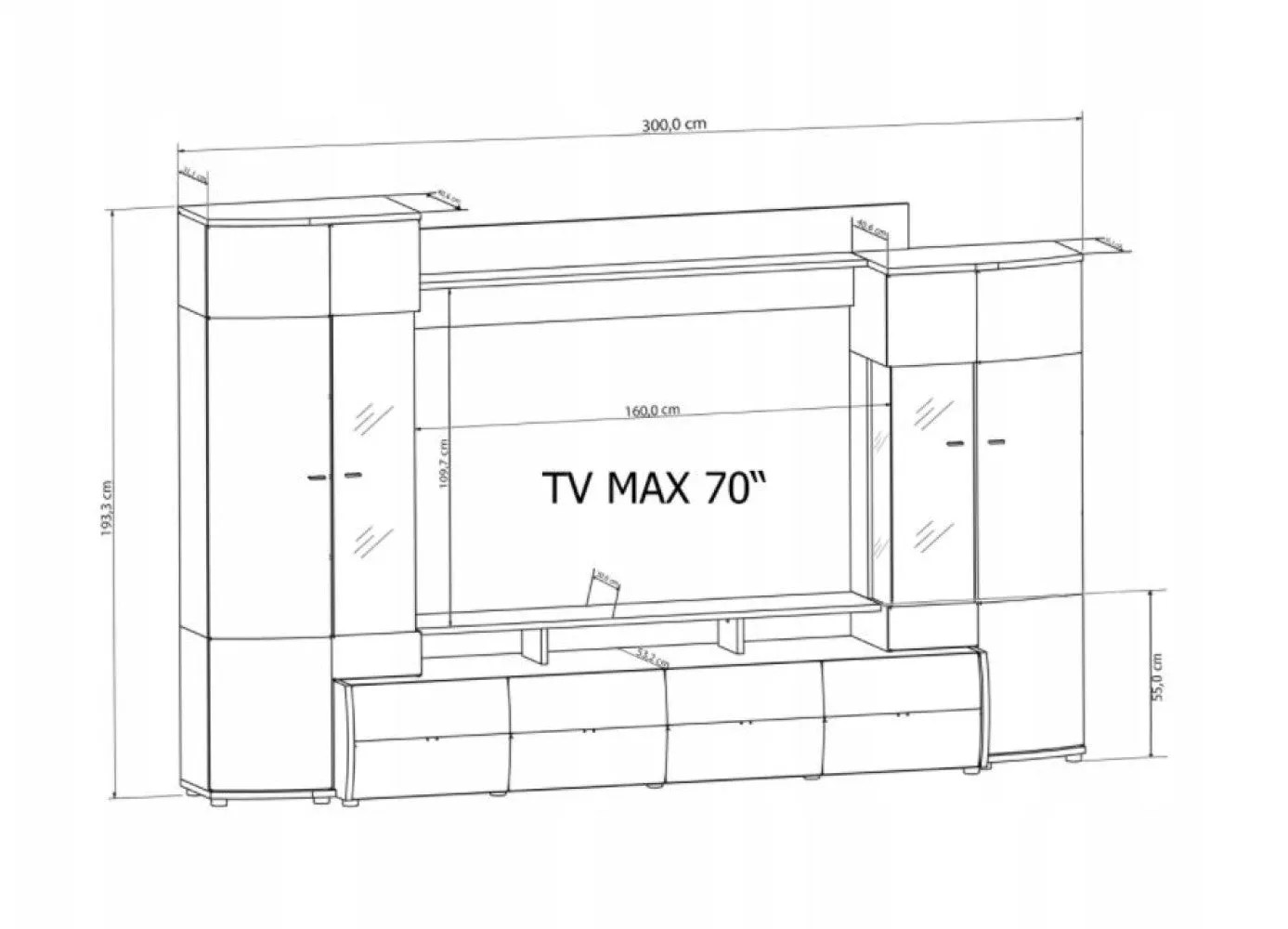 Trendy Entertainment Unit For TVs Up To 70"