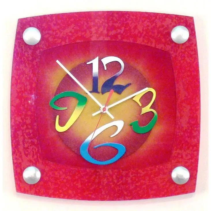 TV Red Wall Clock by David Scherer