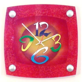 TV Red Wall Clock by David Scherer