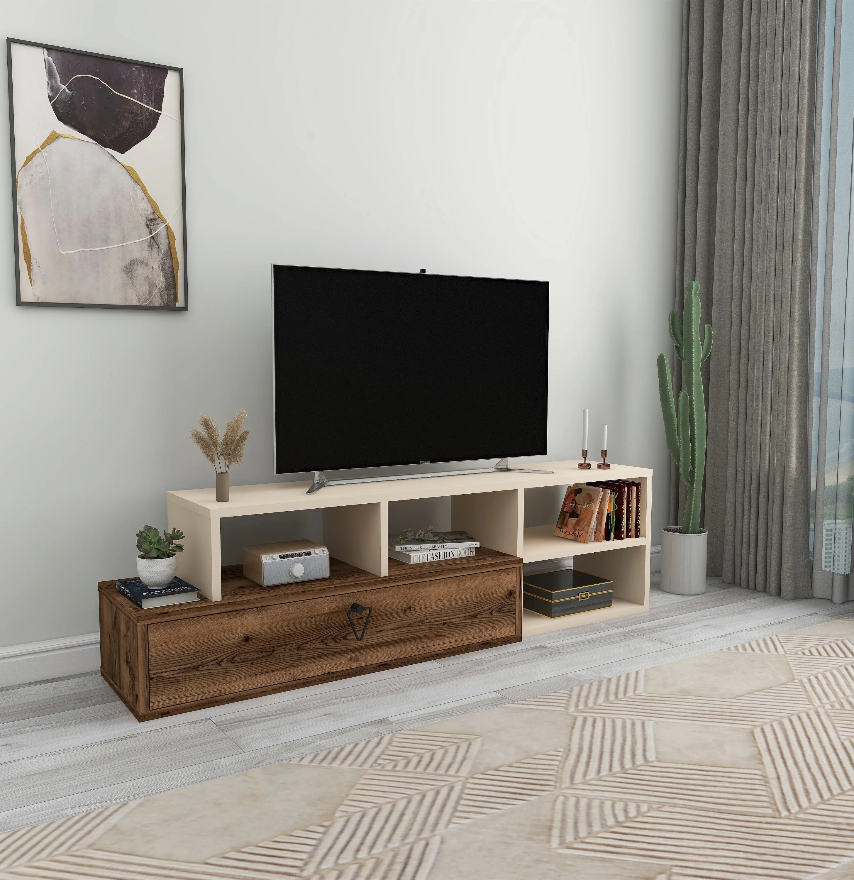 TV Stand with Shelves Adjustable TV Stand Mercury