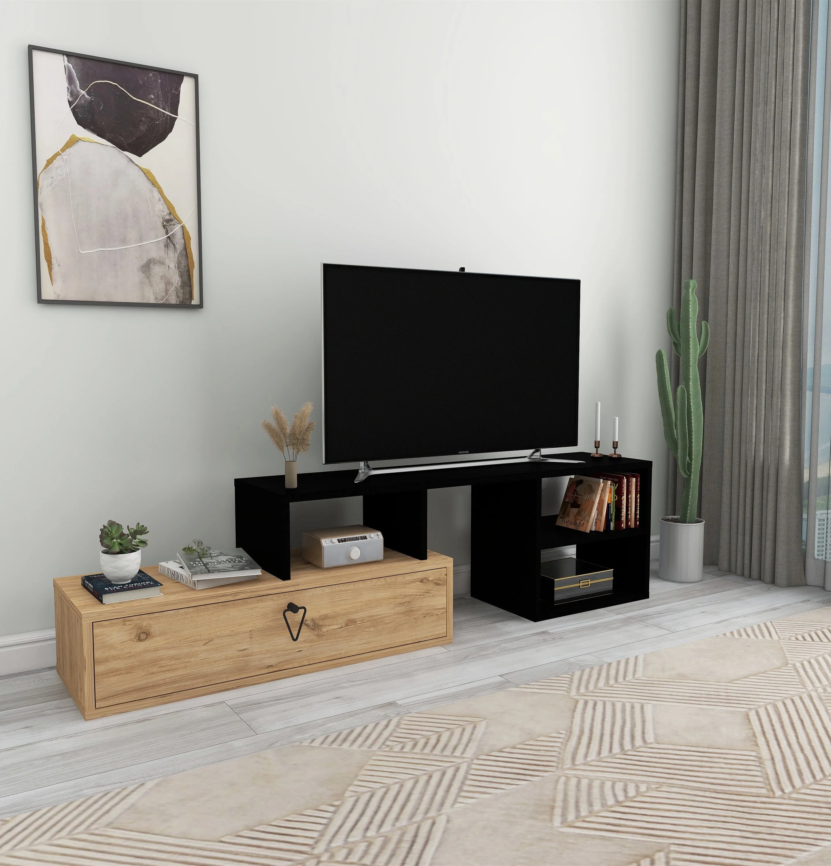 TV Stand with Shelves Adjustable TV Stand Mercury
