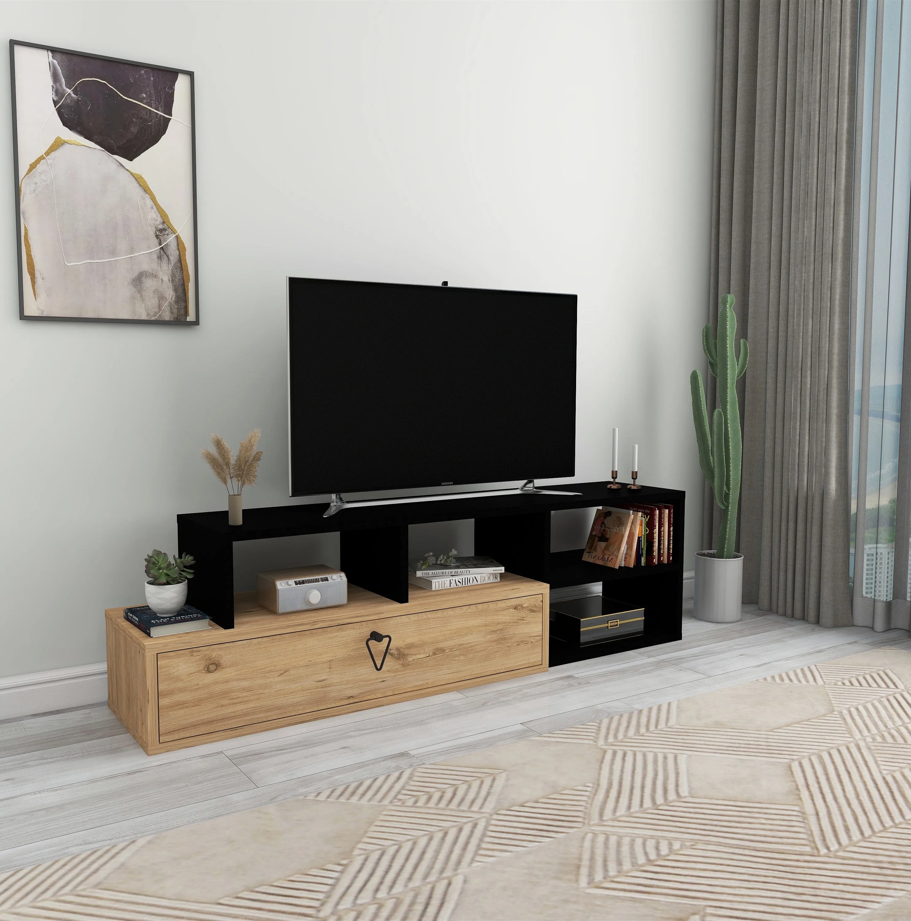 TV Stand with Shelves Adjustable TV Stand Mercury