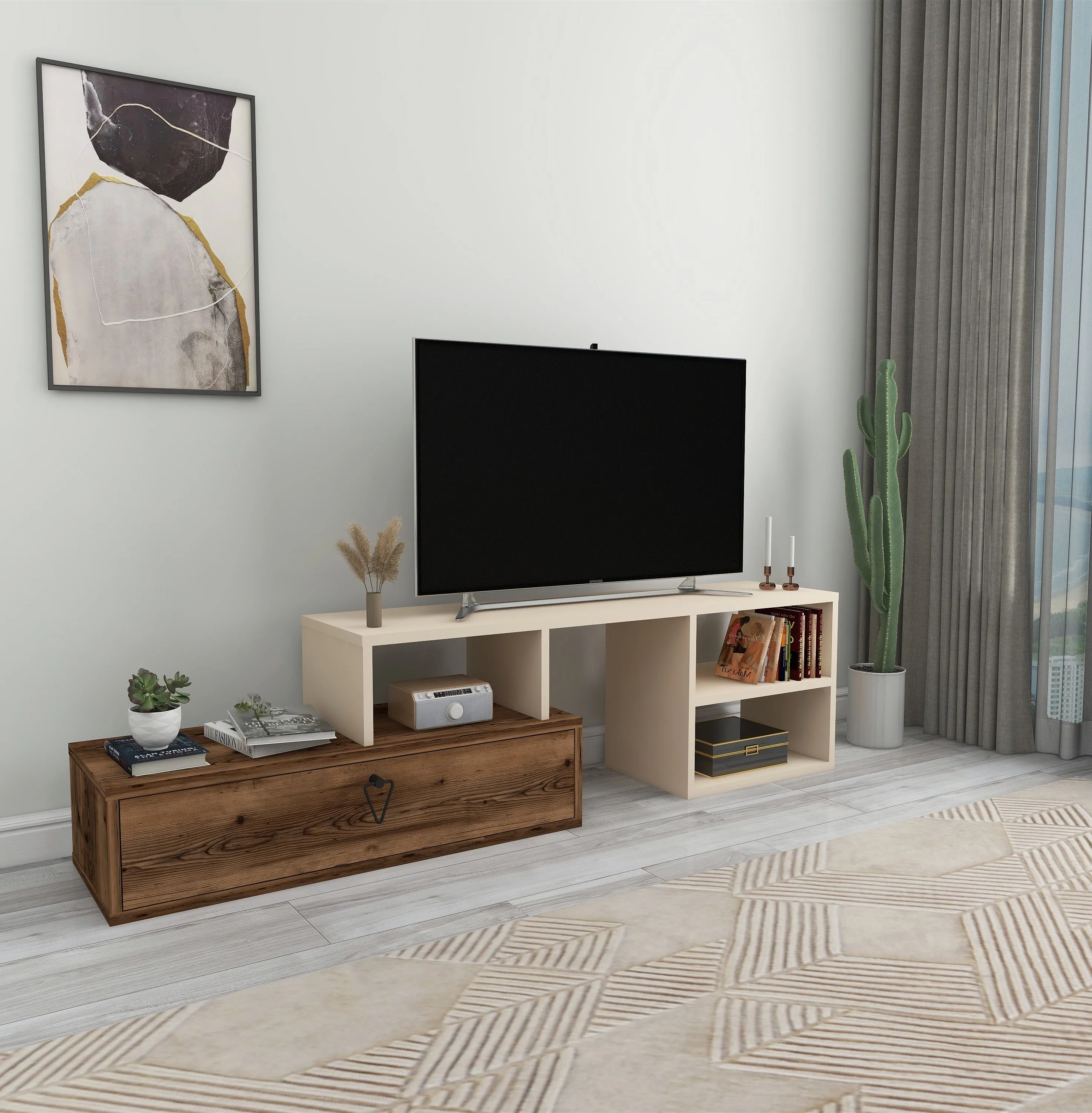 TV Stand with Shelves Adjustable TV Stand Mercury