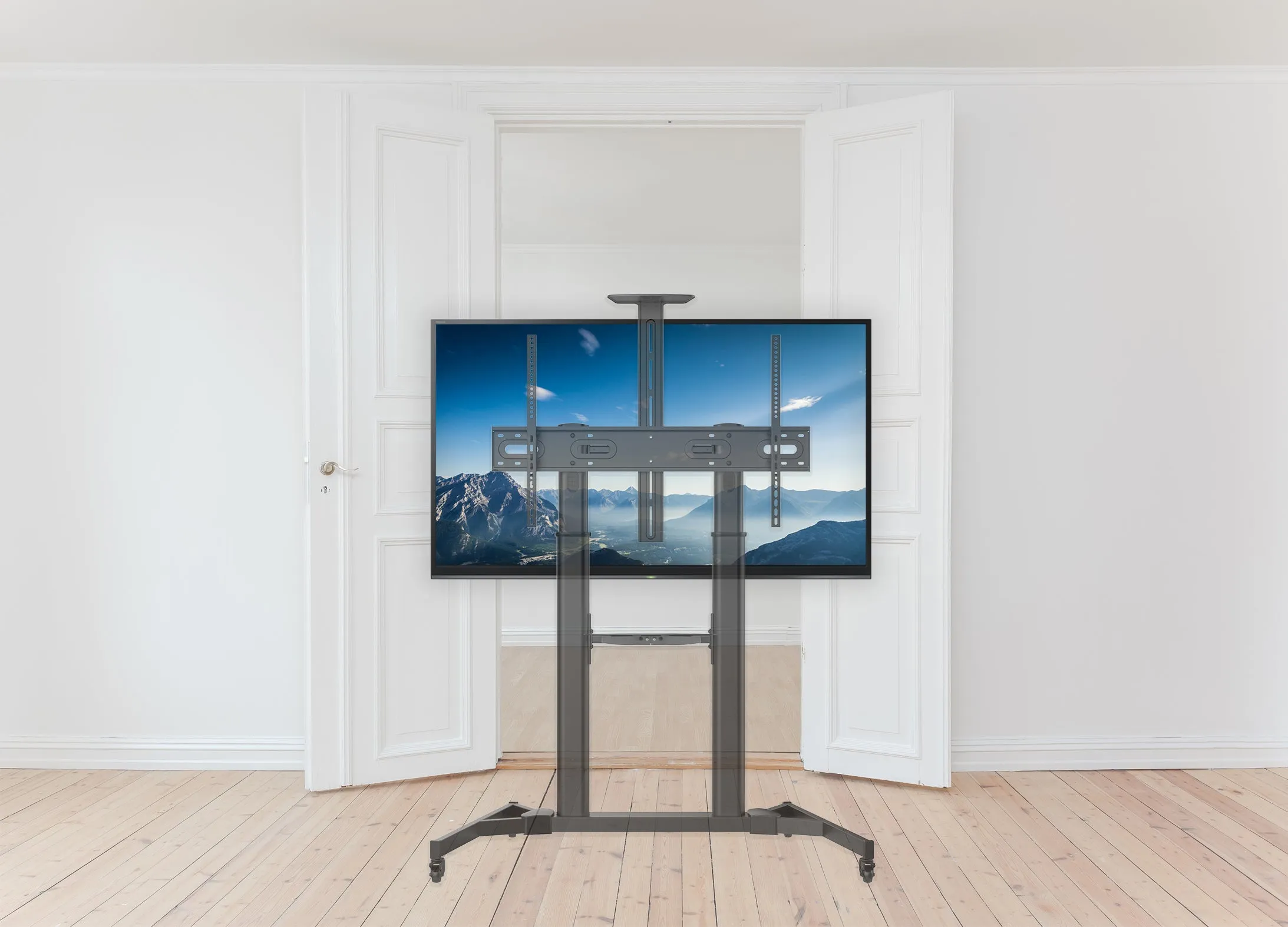 TV Trolley Stand on Wheels 60" 63" 70" 75" 80" 100" Max Load 100kg VESA Max 1000x600mm