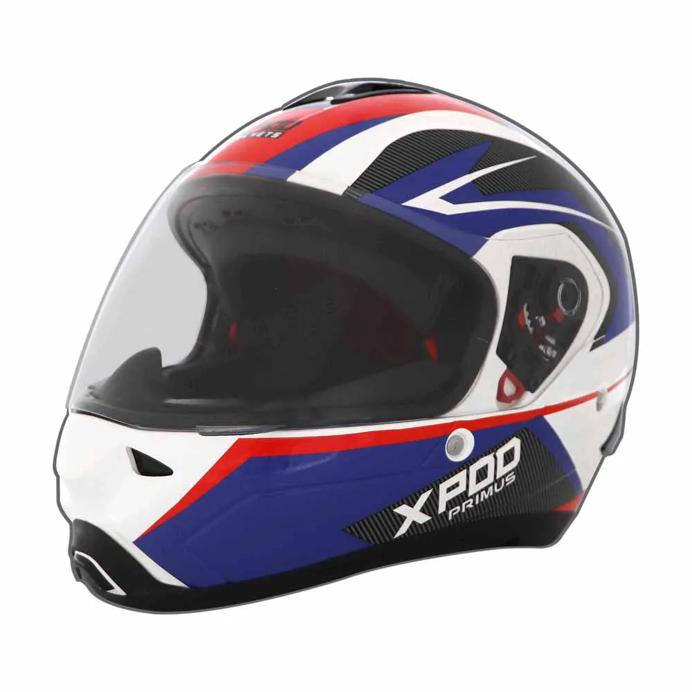 TVS XPOD Primus Helmet for Men- ISI & DOT Certified, EPS Impact Absorption, Quick Release Strap – Premium Bike Helmet for Safety & Comfort (Blue)