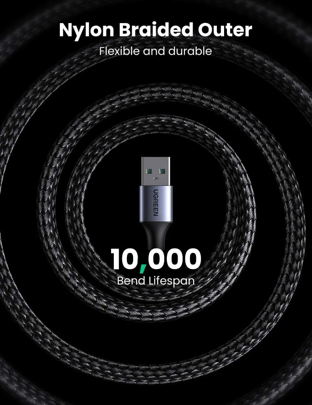 UGREEN USB 3.0 Type A Male to Male SuperSpeed Fast Transfer Data Cable for Hard Drive, DVD Player, PC, Laptop Computer, TV, and Webcam (0.5M / 1M / 2M)