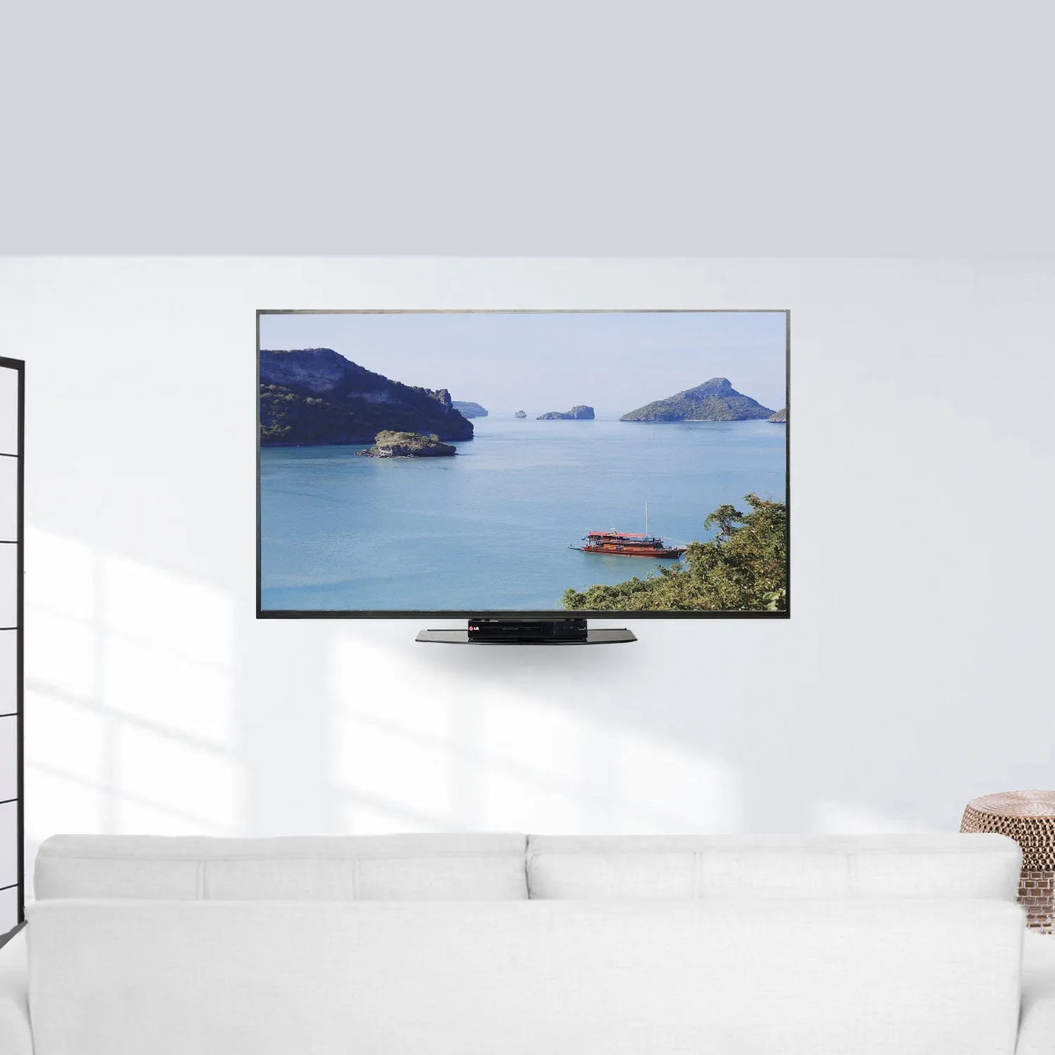 Under/Above TV 18" x 10" Glass VESA Shelf