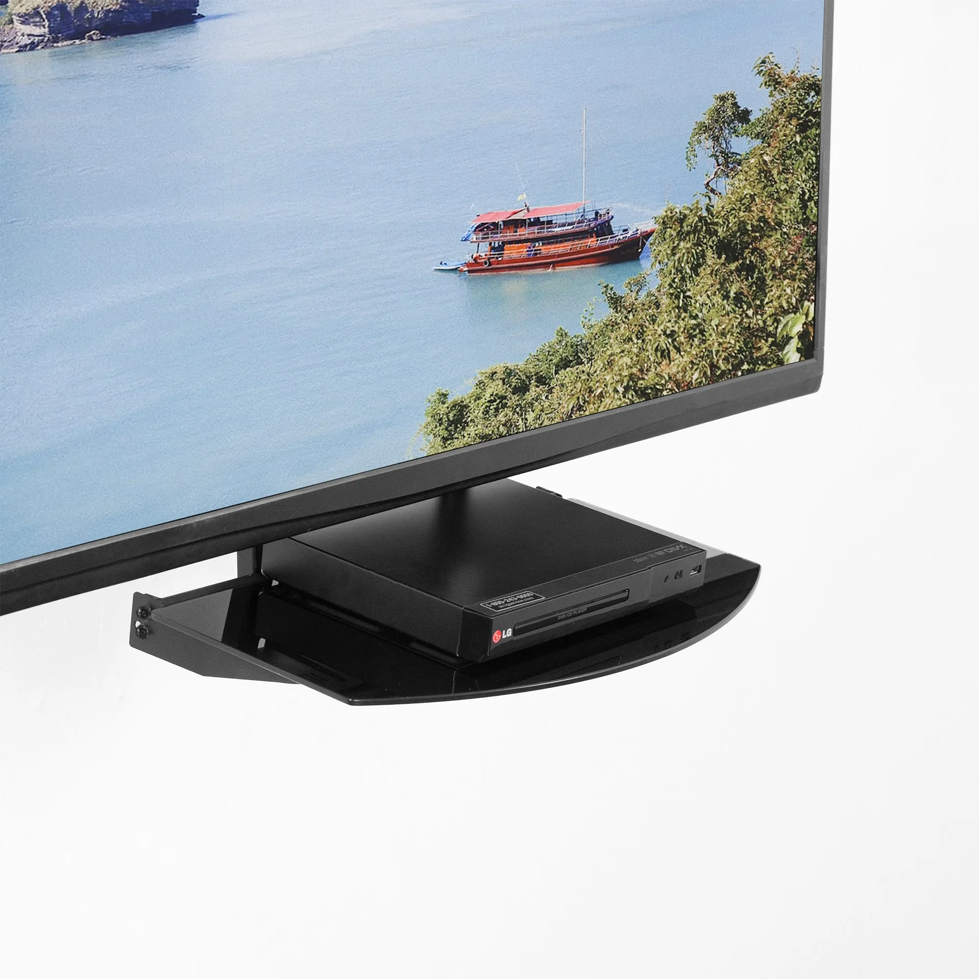Under/Above TV 18" x 10" Glass VESA Shelf