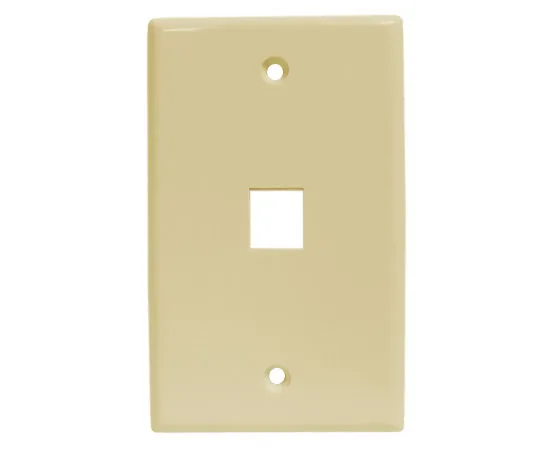 Universal Wall Plates, - 1, 2, 3, 4, and 6 Ports - Almond, Ivory, White