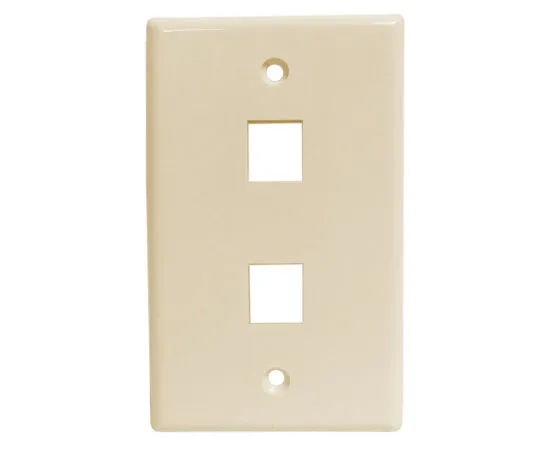 Universal Wall Plates, - 1, 2, 3, 4, and 6 Ports - Almond, Ivory, White