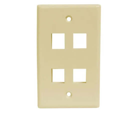 Universal Wall Plates, - 1, 2, 3, 4, and 6 Ports - Almond, Ivory, White