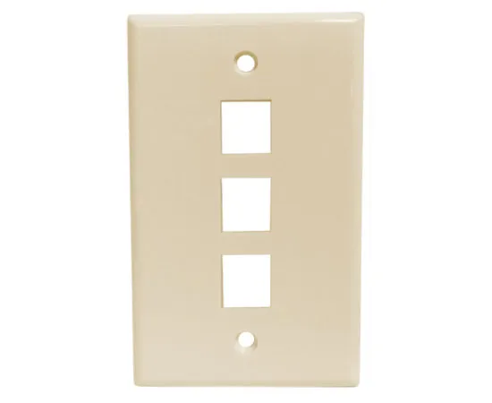 Universal Wall Plates, - 1, 2, 3, 4, and 6 Ports - Almond, Ivory, White