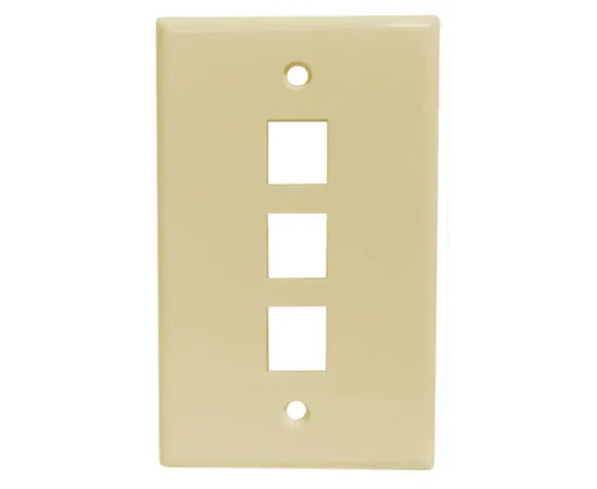 Universal Wall Plates, - 1, 2, 3, 4, and 6 Ports - Almond, Ivory, White