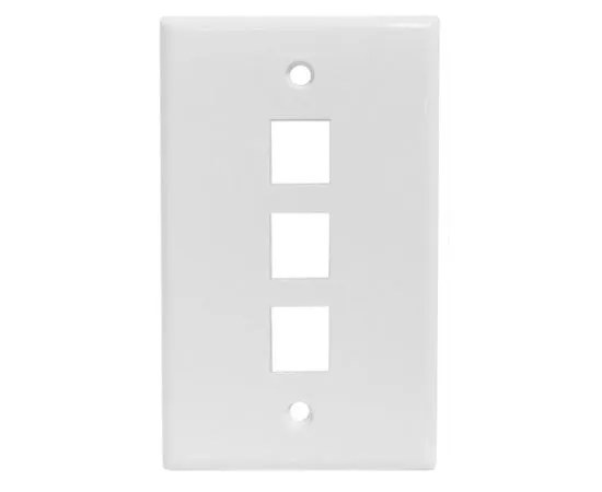 Universal Wall Plates, - 1, 2, 3, 4, and 6 Ports - Almond, Ivory, White
