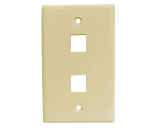 Universal Wall Plates, - 1, 2, 3, 4, and 6 Ports - Almond, Ivory, White