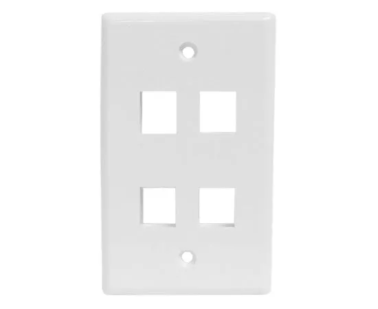 Universal Wall Plates, - 1, 2, 3, 4, and 6 Ports - Almond, Ivory, White