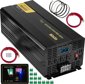 Vevor Pure Sine Wave Inverter 5000W DC 12V to AC 120V with LCD Display and Remote Controller New