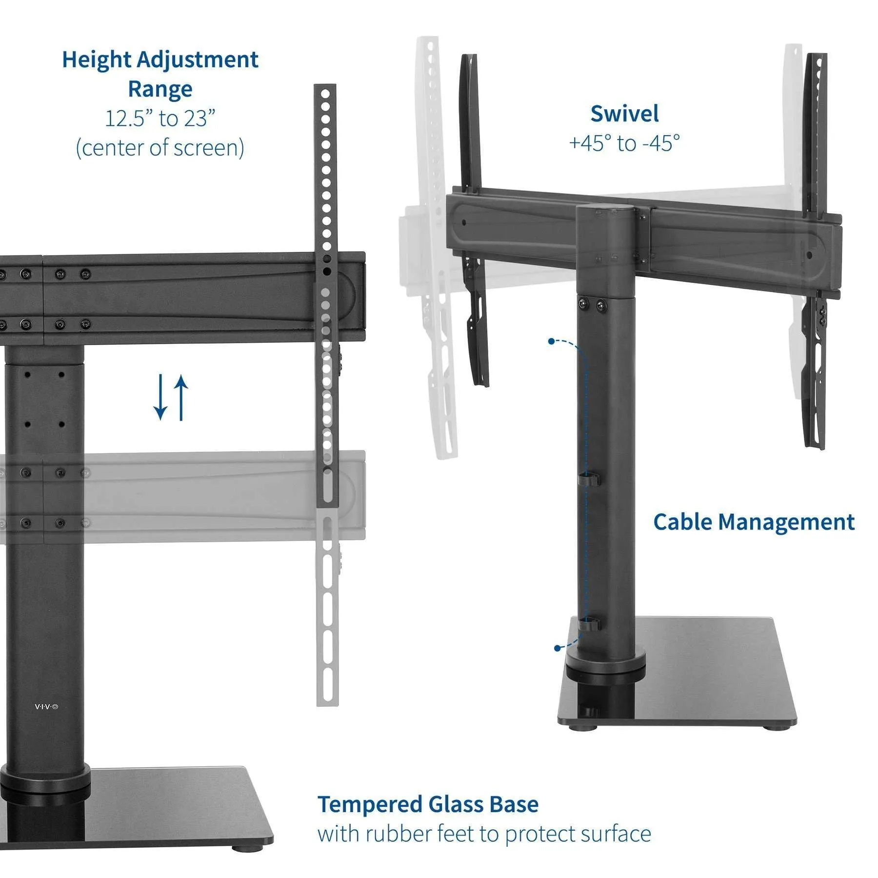 VIVO Tabletop 32" to 65” TV Stands, STAND-TV00L, STAND-TV00H