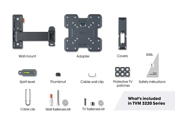 Vogels Comfort TVM 3225 Full Motion TV Wall Mount for TVs from 19 to 43 inches