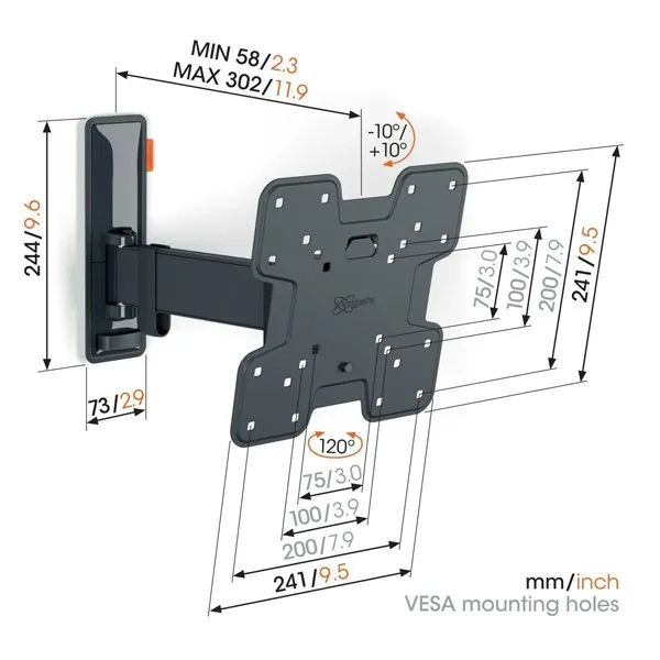 Vogels Comfort TVM 3225 Full Motion TV Wall Mount for TVs from 19 to 43 inches