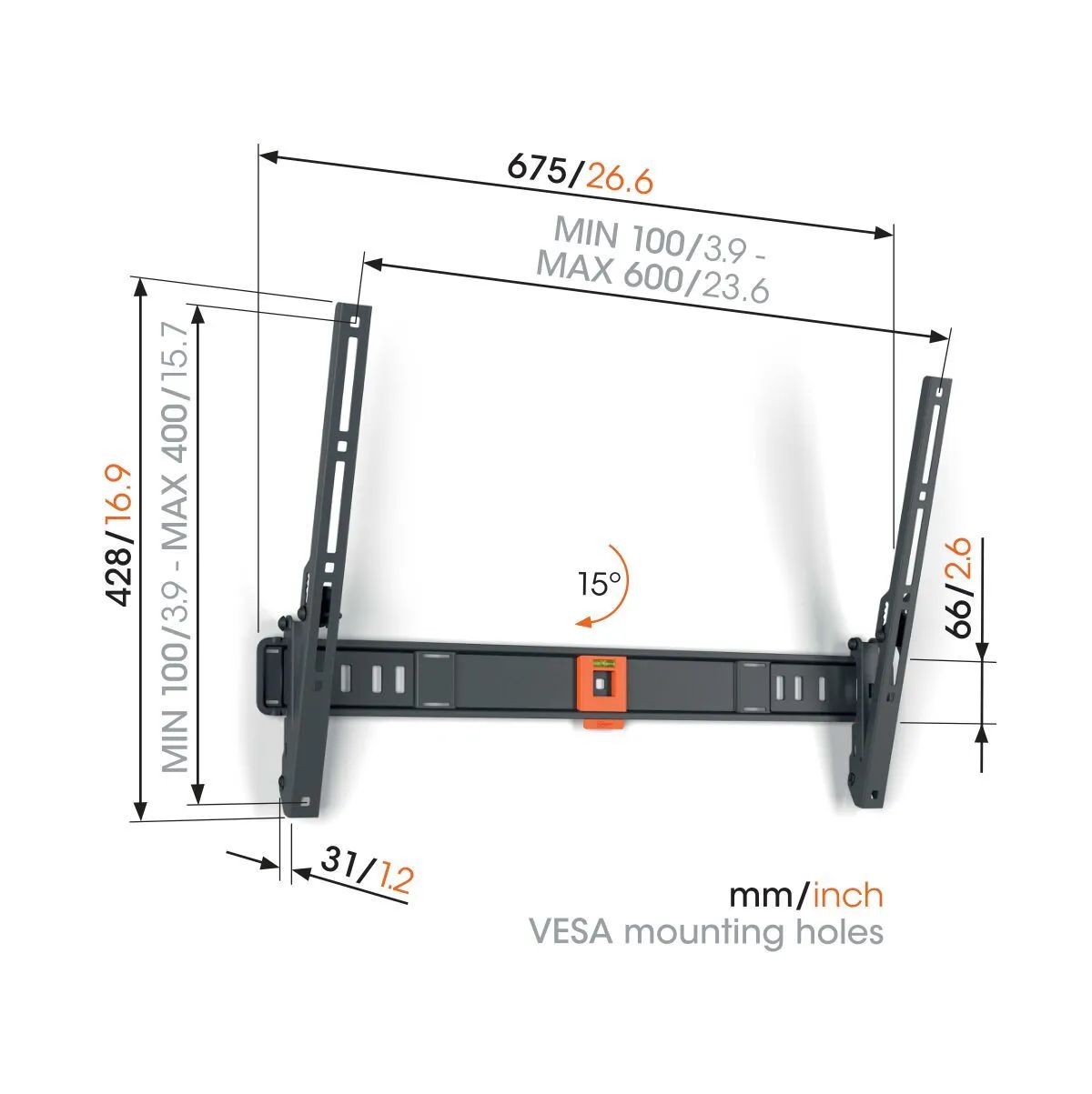 Vogels Quick TVM 1615 Tilting TV Wall Mount for TVs from 40 to 77 inches