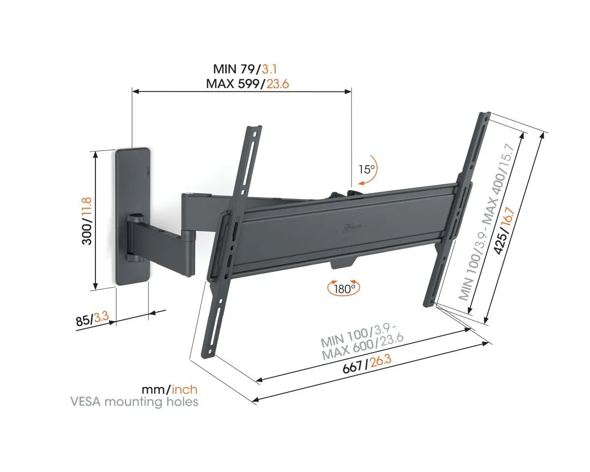 Vogels Quick TVM 1645 Full-Motion TV Wall Mount for TVs from 40 to 77 inches