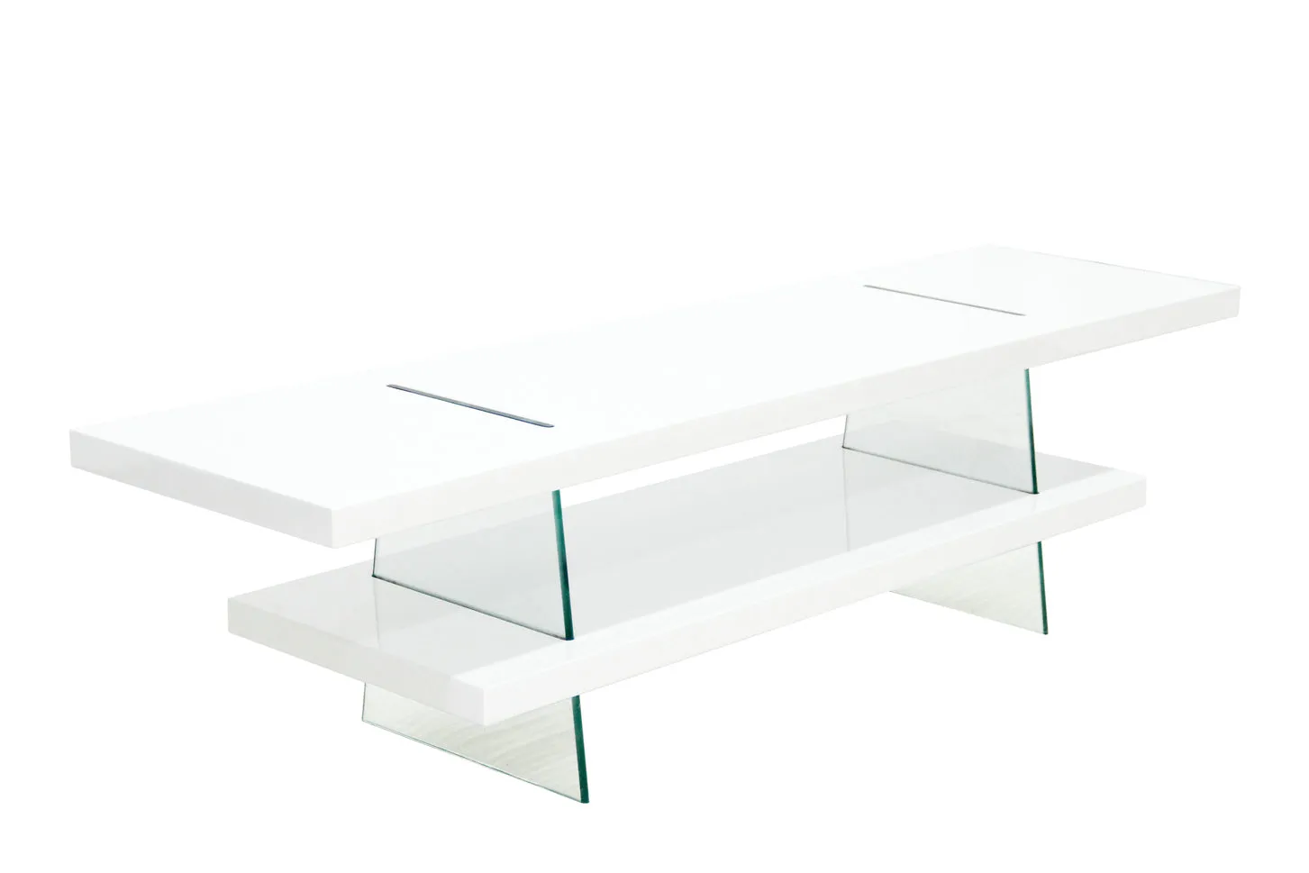 White TV Stand With Shelves- Model #5419