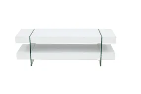 White TV Stand With Shelves- Model #5433