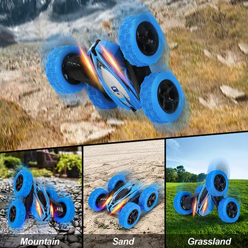 WHIZMAX 2Pack RC Stunt Car Watch Gesture Sensor Car Blue Red