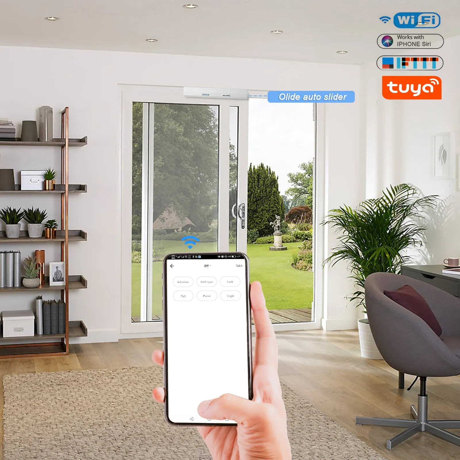 WiFi Pocket Electric Sliding Door Opener CASA1 with RF Remote, Smart Phone Control Door Closer