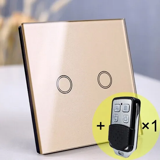 Wireless Wall Light switch touch EU Standard Smart light Switch, 130-240V 1234 Gang Glass Panel Remote Control Touch wall Switch