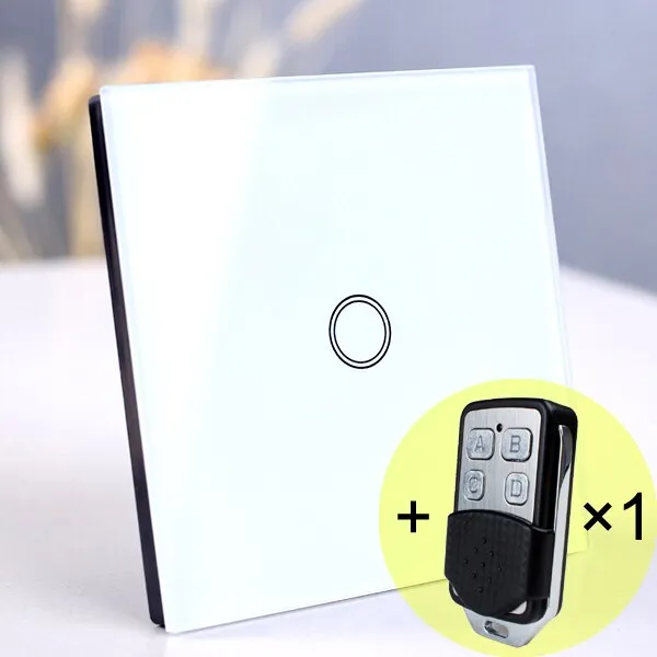 Wireless Wall Light switch touch EU Standard Smart light Switch, 130-240V 1234 Gang Glass Panel Remote Control Touch wall Switch