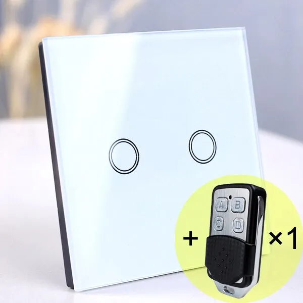 Wireless Wall Light switch touch EU Standard Smart light Switch, 130-240V 1234 Gang Glass Panel Remote Control Touch wall Switch