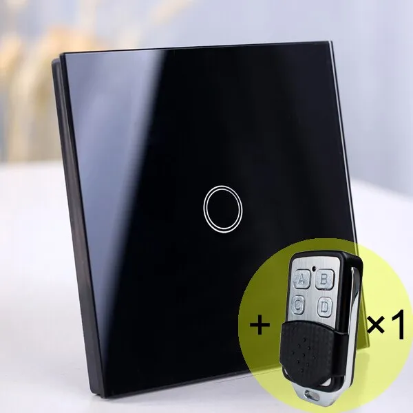 Wireless Wall Light switch touch EU Standard Smart light Switch, 130-240V 1234 Gang Glass Panel Remote Control Touch wall Switch