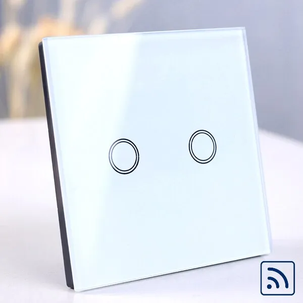 Wireless Wall Light switch touch EU Standard Smart light Switch, 130-240V 1234 Gang Glass Panel Remote Control Touch wall Switch