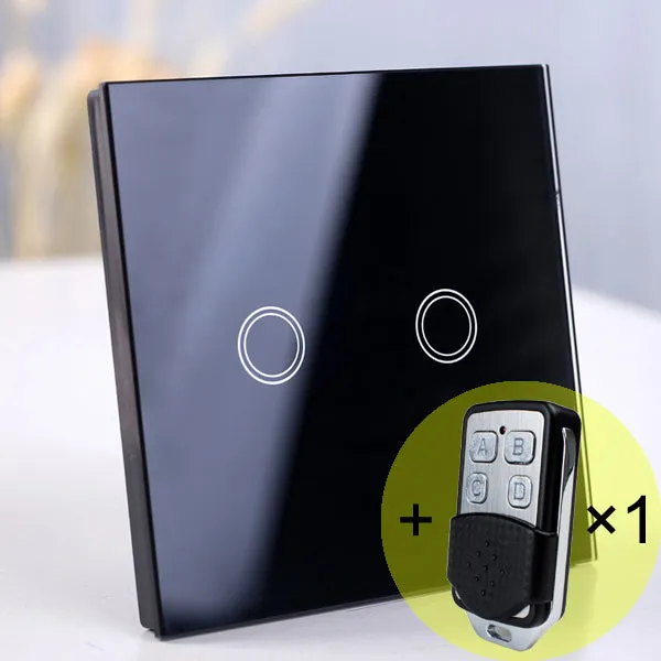 Wireless Wall Light switch touch EU Standard Smart light Switch, 130-240V 1234 Gang Glass Panel Remote Control Touch wall Switch