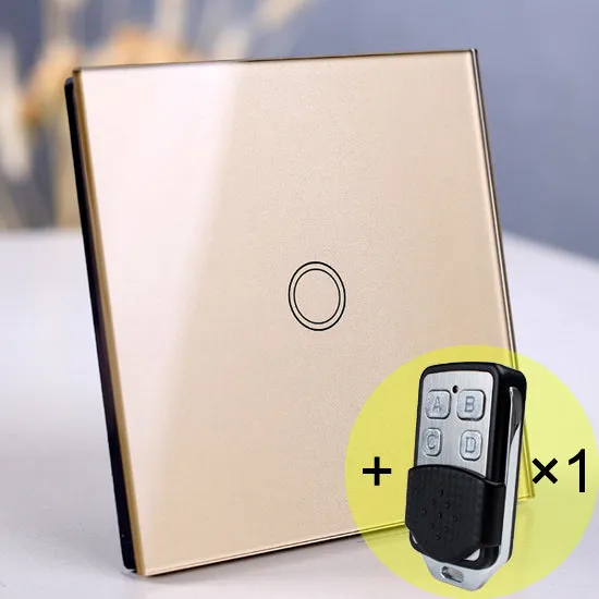 Wireless Wall Light switch touch EU Standard Smart light Switch, 130-240V 1234 Gang Glass Panel Remote Control Touch wall Switch