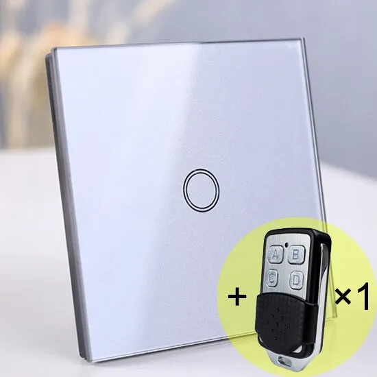 Wireless Wall Light switch touch EU Standard Smart light Switch, 130-240V 1234 Gang Glass Panel Remote Control Touch wall Switch