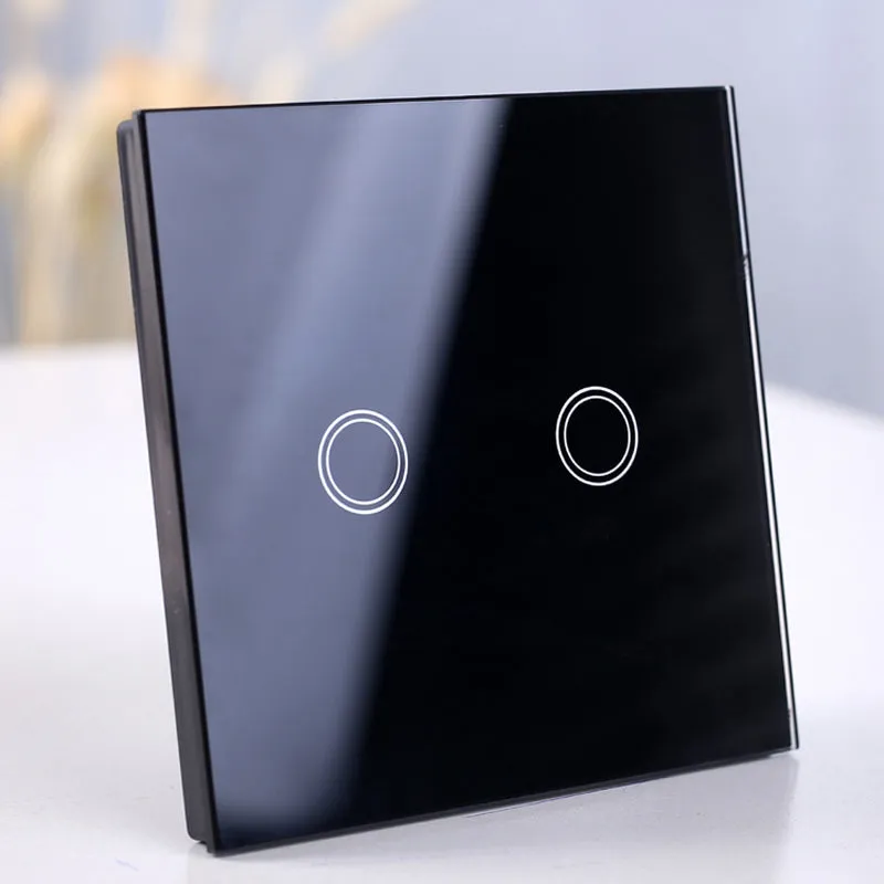 Wireless Wall Light switch touch EU Standard Smart light Switch, 130-240V 1234 Gang Glass Panel Remote Control Touch wall Switch